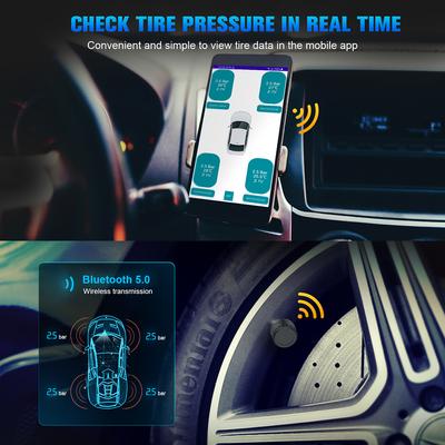 Датчик давления в шинах мотоцикла, автомобиля, совместимый с Bluetooth, датчик сигнализации давления в шинах, аксессуары для дисплея мобильного телефона