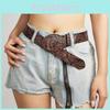 Fashion Flower Retro Pattern Oval Buckle Decoration Women Wide Belt For Daily