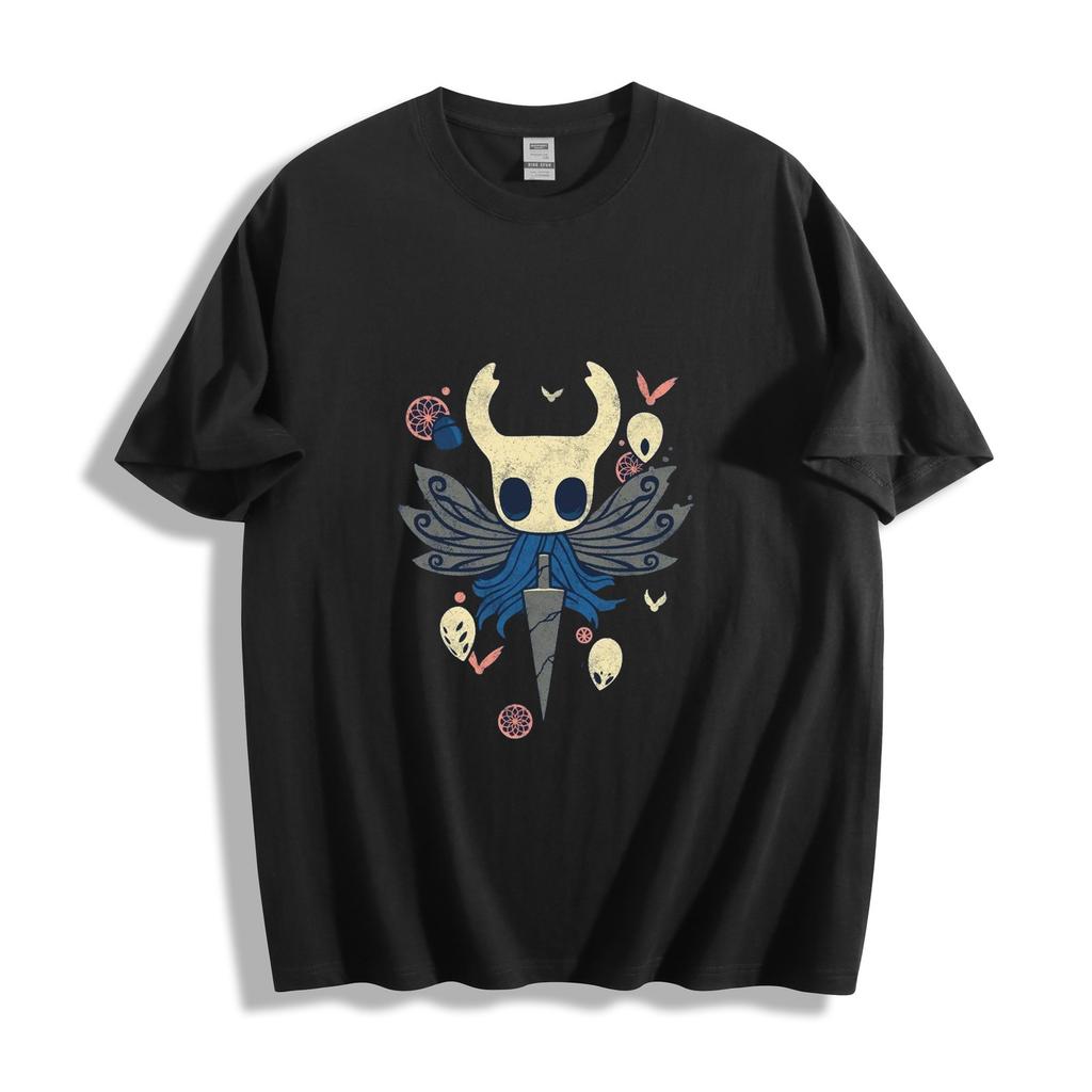 Футболка с главным героем Hollow Knight - Художественный дизайн крылатого персонажа, унисекс