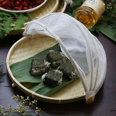 Корзина для хранения с сетчатой ​​крышкой, корзина для палатки ручной работы, поднос, корзина для фруктового хлеба