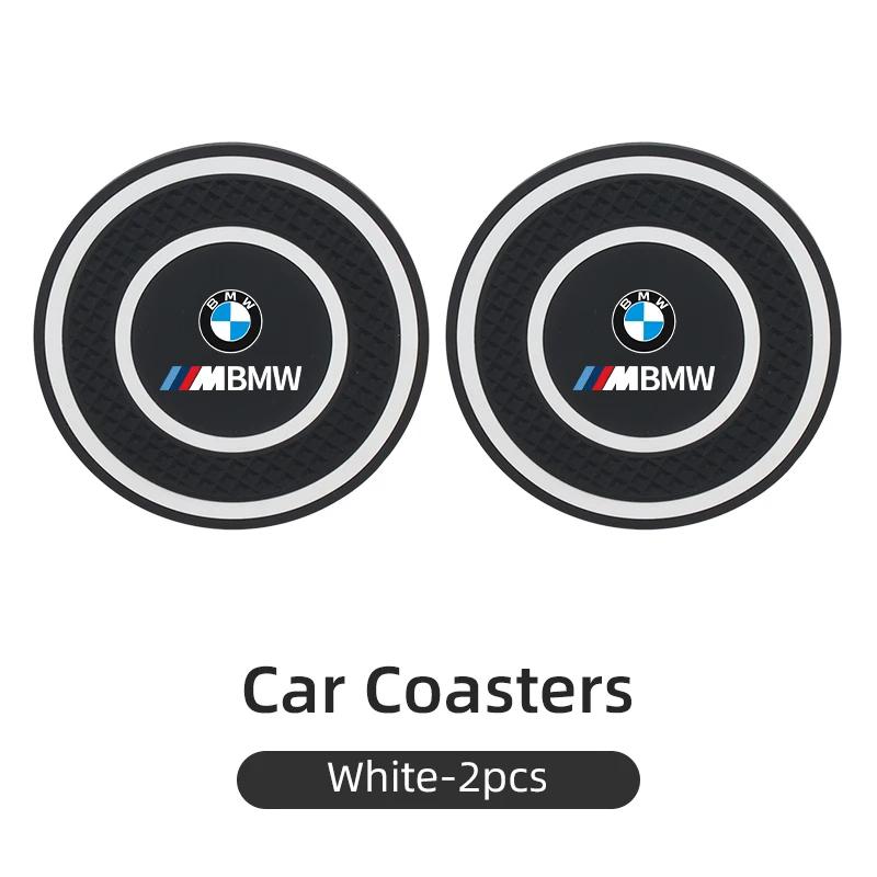 Car Sticker 2025 Hot PVC Car Coaster Water Cup Anti-Slip Silicone Pads Interior Accessories For BMW Motorsport X1 X3 X5 E39 E46