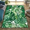 Tropical Leaf Area Rug, Crystal Velvet, Non Slip Mat, Green White Design, Perfect for Bedroom Living Room Office Decor