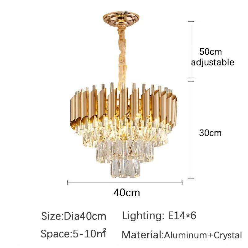 Modern Bedroom Living Dining Room Lighting Luxury Crystal Pendant Lights Gold Ceiling Chandelier Indoor Decorations Led Fixture