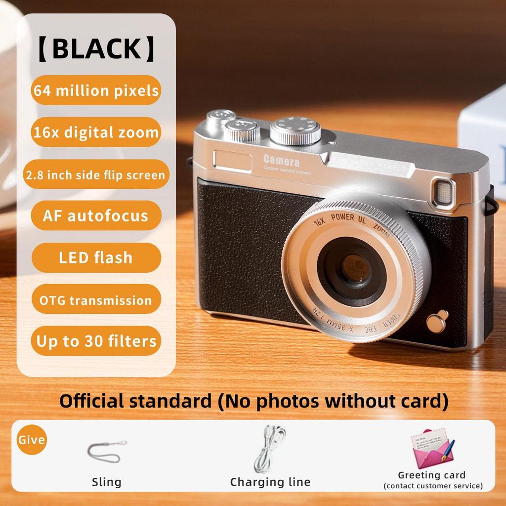 For Cross-Border 4K HD Flip Screen Retro Digital Camera with Phone Transfer Capability
