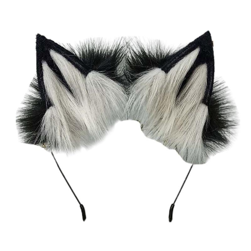Милый меховой пушистый волчий хвост, регулируемый ремень, повязка на голову, вечерние рождественский костюм, реквизит, забавный косплей, Рождество аниме