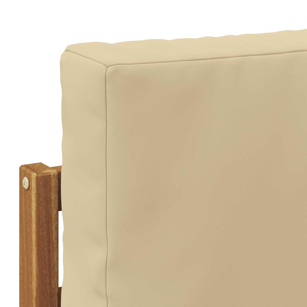 Outdoor Sofa Set with Cushions 3 pcs Natural and Beige