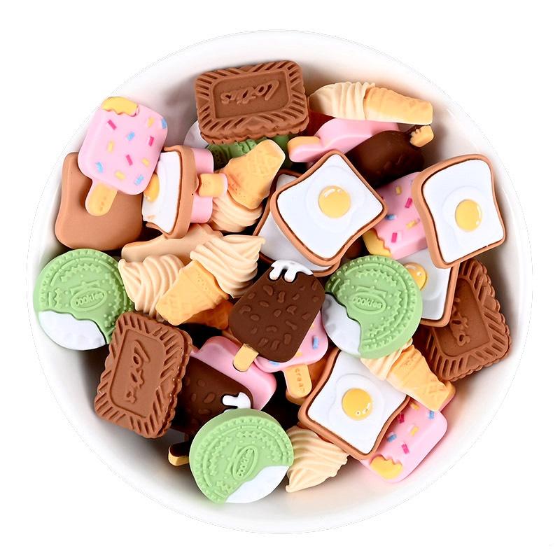 10 шт., кавайные смешанные искусственные печенья, украшения для самостоятельного изготовления заколок для волос, ювелирные изделия из смолы, чехол для телефона, украшения, аксессуары-&-*-&&-