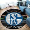 FC Schalke 04 Custom Name Round Area Rug,Carpet Rug for Living Room Bedroom Sofa Playroom Decor,Non-slip Floor Mat