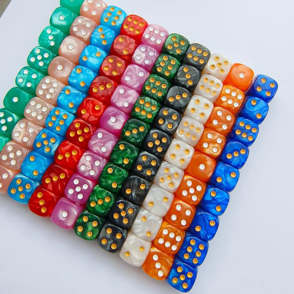 Набор из 10 штук 12-миллиметровых круглых кубиков с жемчужным узором и точками, цифровой набор кубиков, ролевая игра, COC, Dnd, настольная игра, кубики для развлечений для беговой группы, Dnd