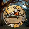 Bath-Time Ghost Reader Ornaments Cute Ghost Reading Book In A Bathtub Acrylic Hanging Suncatcher for Bathroom Window Wall Decoration