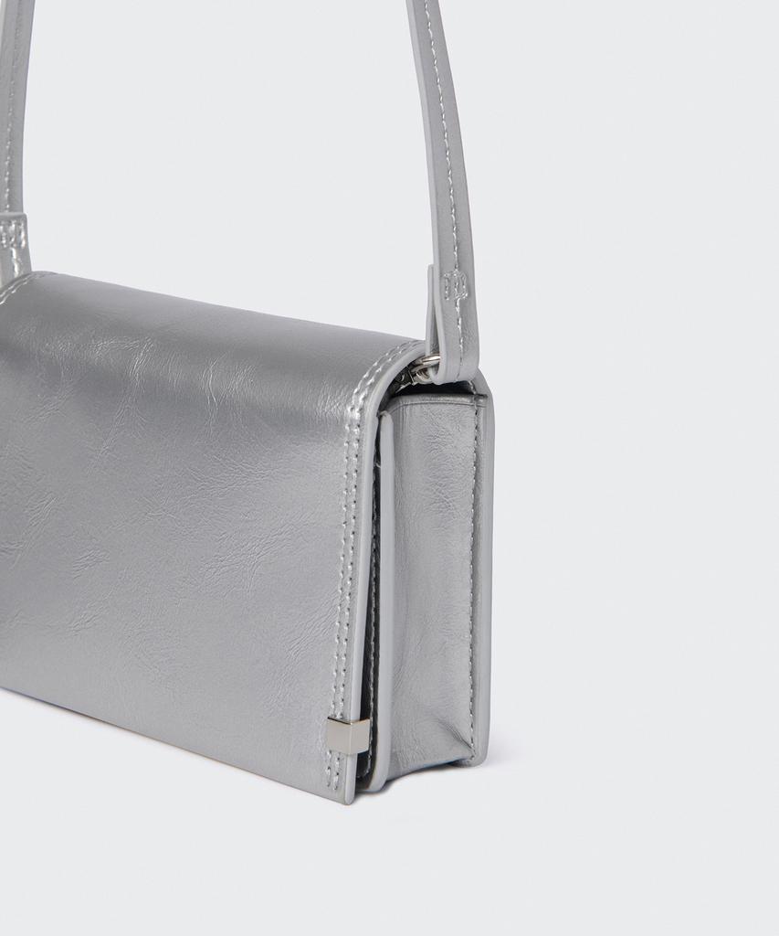 Musinsa Standard Женская Женская Квадратная Сумка-Конверт Micro Crossbody [Серебряный]
