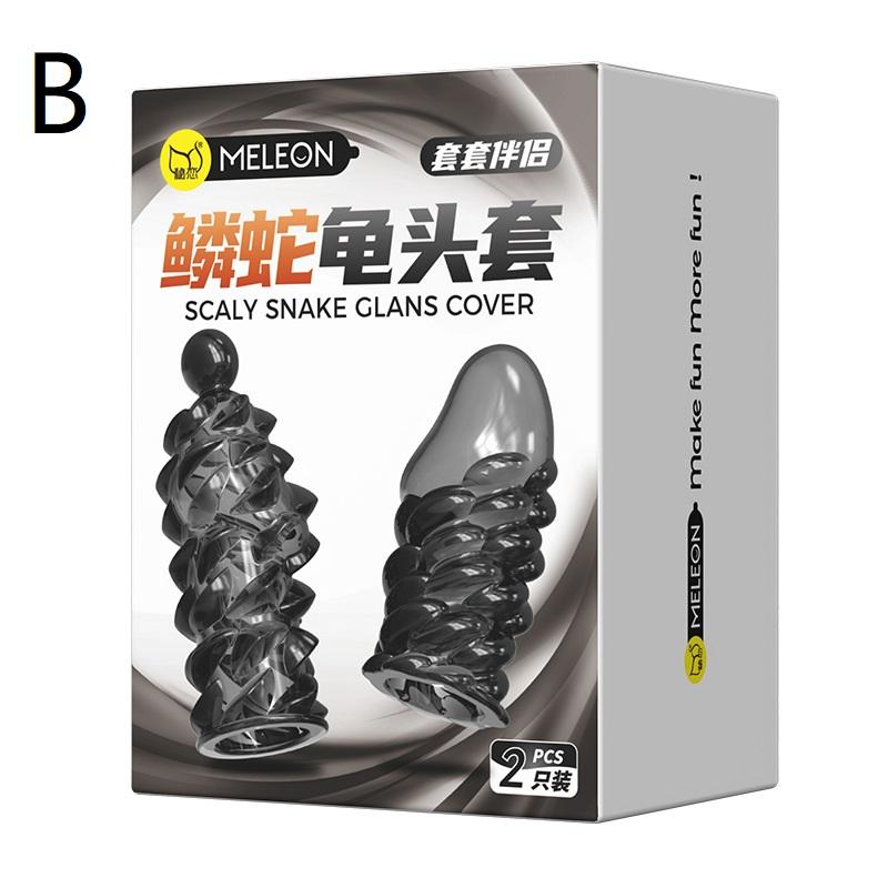 2PCS Crystal Penis Sleeve with Glans Cover Enlargement Condom Extender Exerciser for Men's Sexual Health And Performance