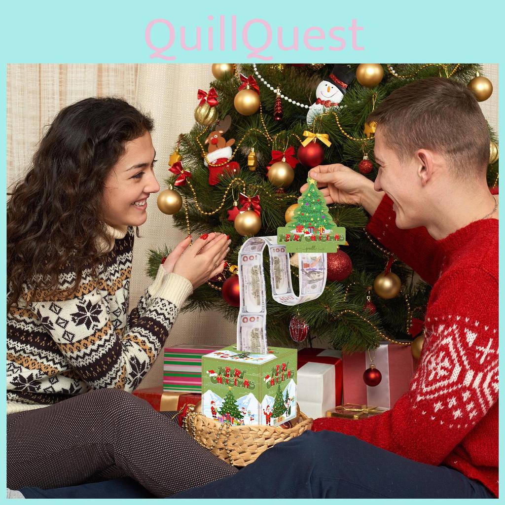 Tree Pattern Christmas Party Decor Gift Box Money Box Holiday Celebration Prop