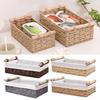 Desktop Storage Basket with Handle Vine Braided Large Capacity Cosmetic Remote Control Pens Keys Sundries Organizer Home Office Storage Box