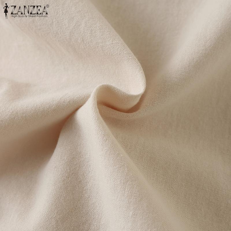 ZANZEA Женские повседневные свободные брюки с эластичной резинкой на талии, однотонные