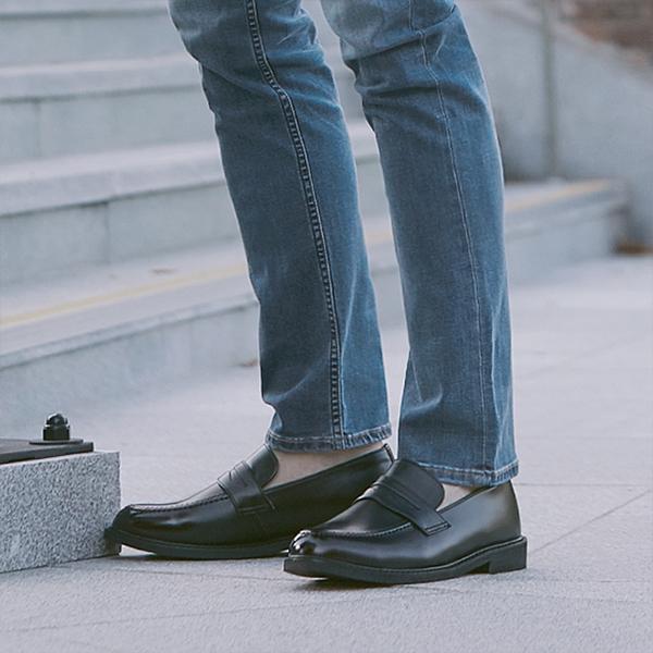 Pascologen MS2435-BK Penny Loafer Slit Black-MS2435-BK