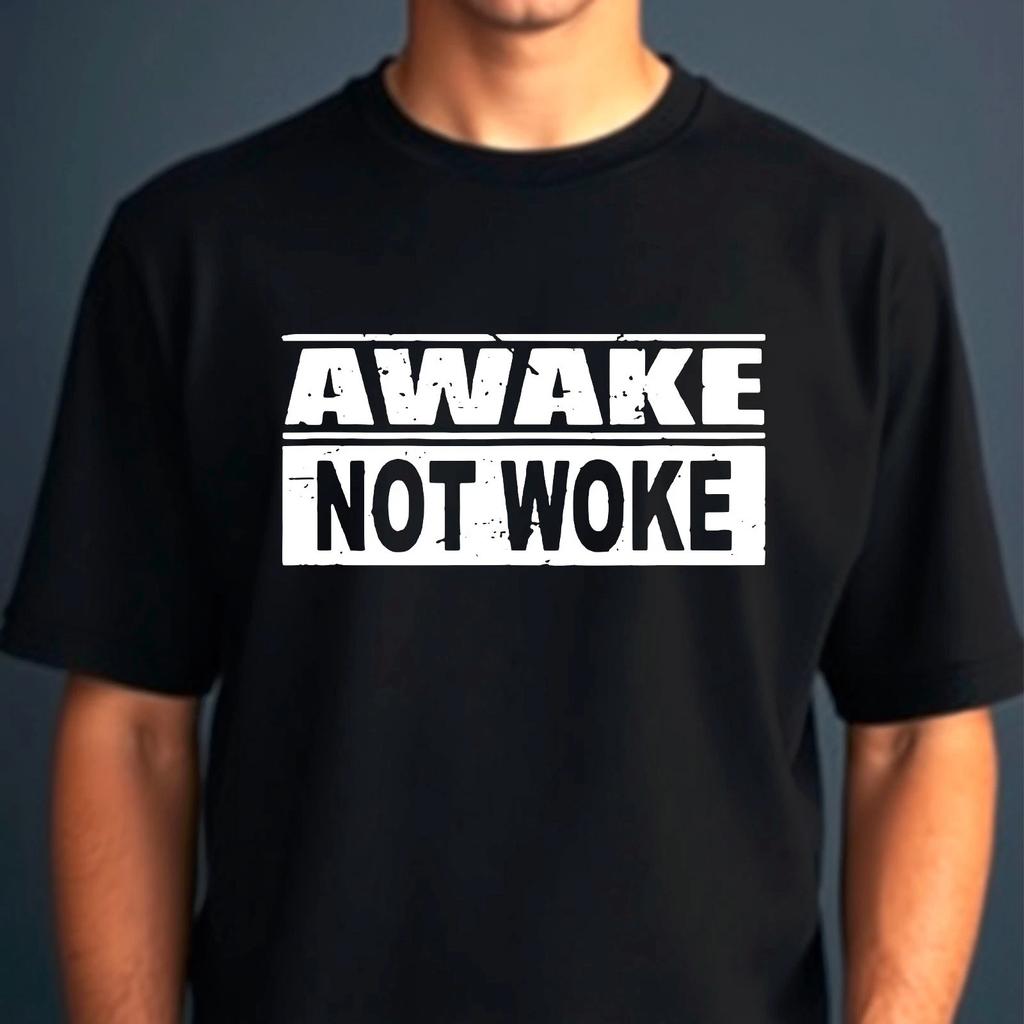 Free Speech Awake Not Woke Political Censorship Funny Quote Saying Men's T-Shirt