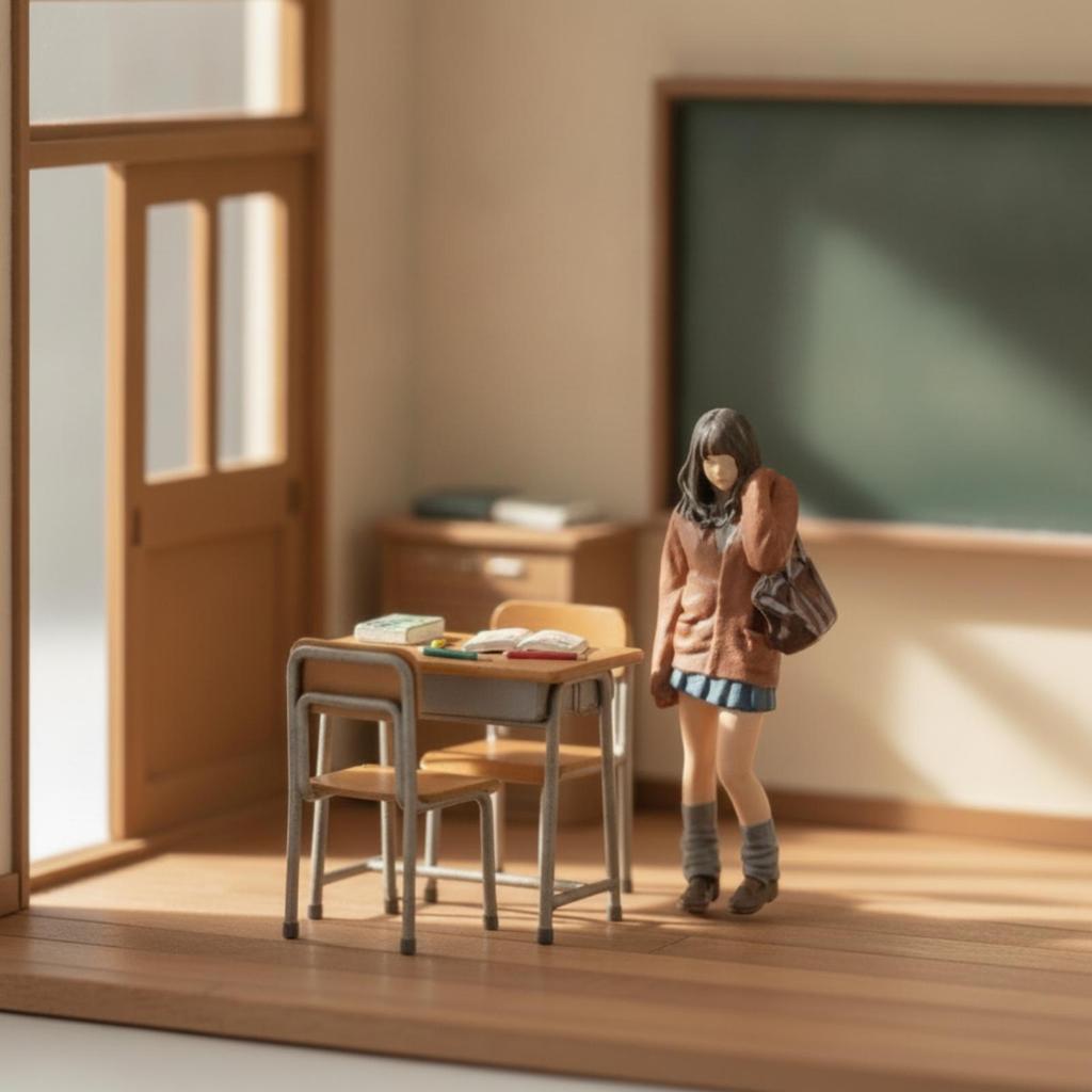 Школьница Миниатюрная Крошечная 1:Компактная фигурка масштаба 1:64 для модельной сцены, Коллекционеров