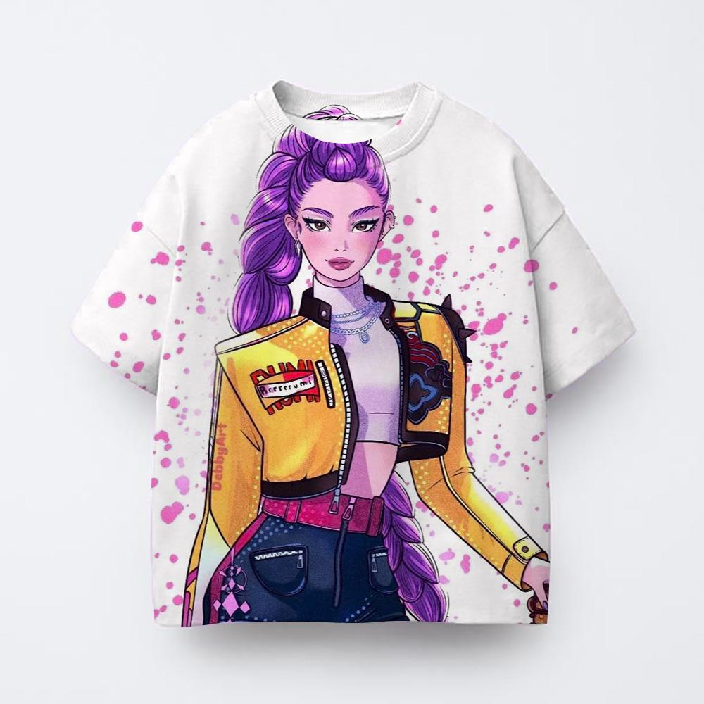 T-shirt Cartoon Print Fashion Girl Short Sleeve Children's Clothing Casual Comfortable Top T-shirt Girl