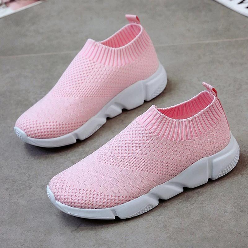 Rimocy весна-лето вязаные кроссовки женские легкие дышащие сетчатые балетки женские нескользящие мягкие повседневные носки обувь 2022