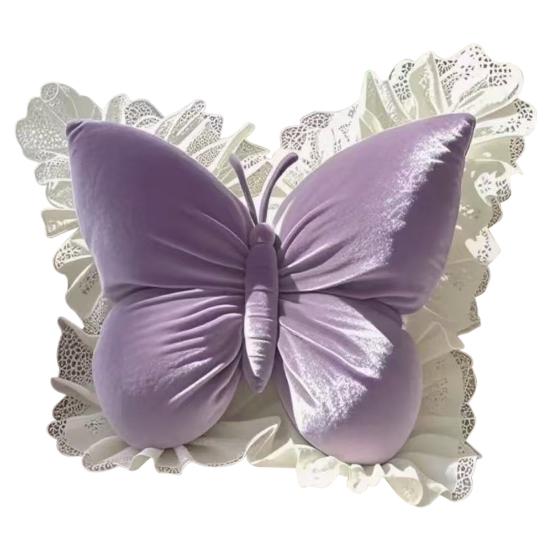 Декоративная подушка-бабочка, плюшевая подушка-бабочка с кружевной оборкой, декоративная подушка для спальни, для дивана в гостиной, кровати, автомобиля