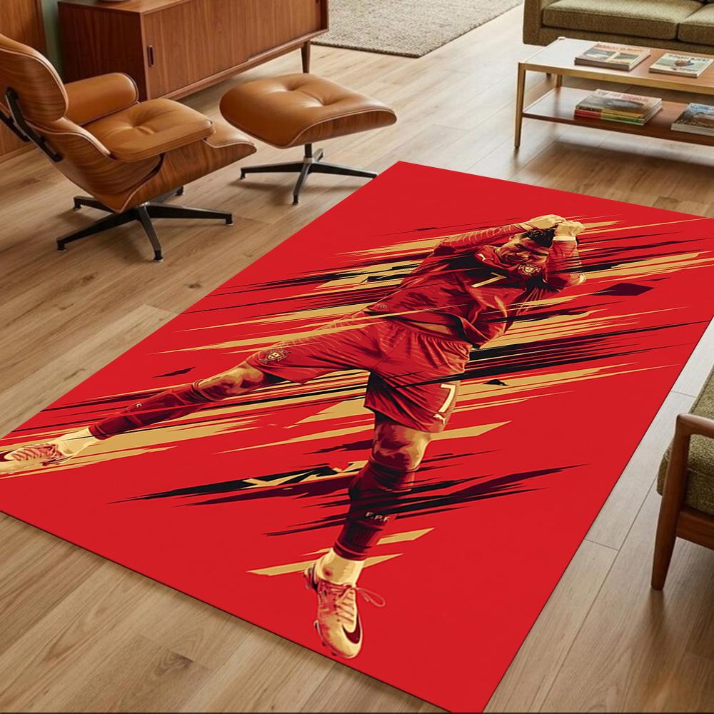 Cristiano Ronaldo Floor Rug Office Rug Design for Study room Entryway Living Rooms Kitchen Anti-slip Rug Decorate Offices Gift for Festivals
