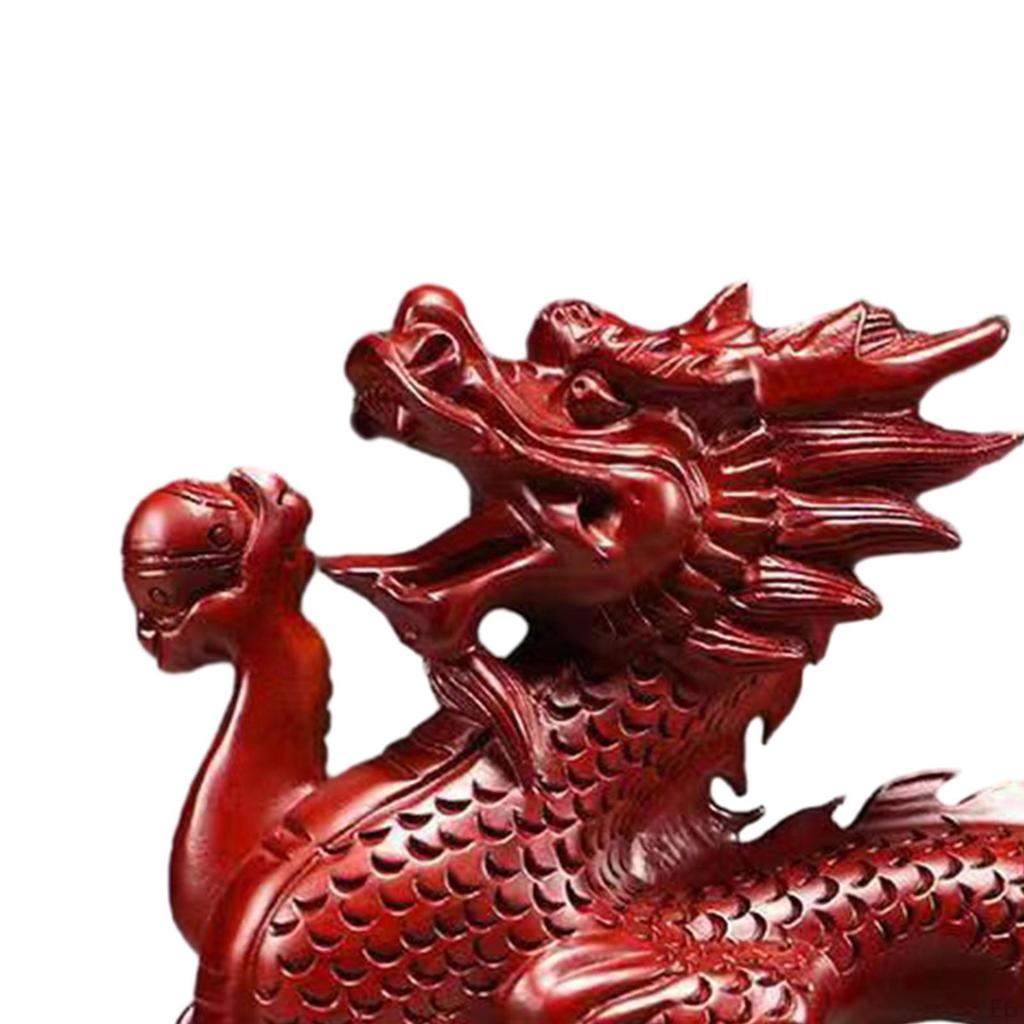 Hand-Carved Chinese Dragon Figurine Fengshui Ornament