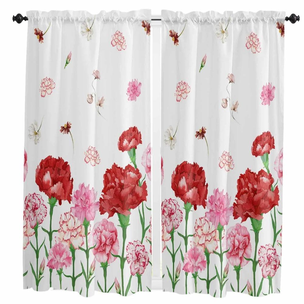 Весна Лето Цветок Бабочка Занавеска Домашнее Украшение Гостиная Короткие Шторы Оконные Обработки Для Кухни Спальни
