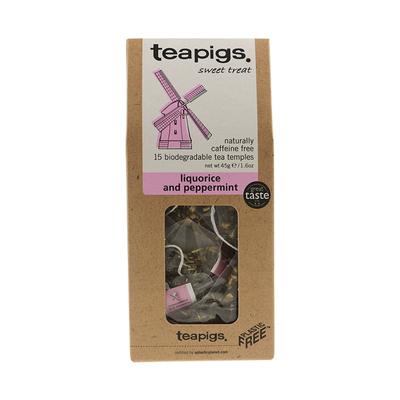 Чайные пакетики Teapigs Mint Licorice 15 трехмерных чайных пакетиков, упакованные в коробки чайные листья