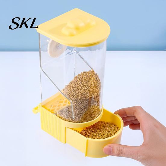 Dust-proof Bird Feeder Automatic Parrot Food Dispenser, No Mess Cage with Perch, Easy Clean Anti-Splash Pull-Out Drawer for Parakeets Budgies