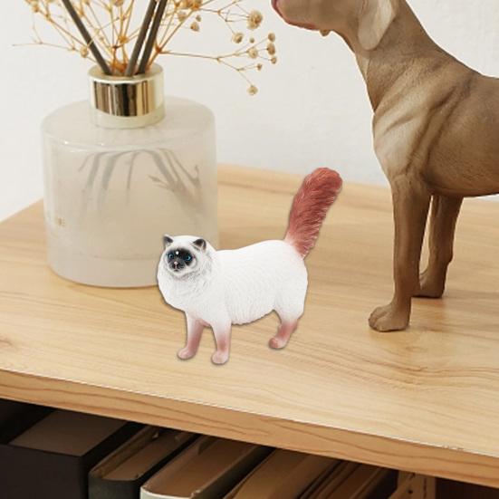 Simulation Cat Realistic Miniature PVC Solid Kitten Model Figurine Cute Animal Figure Model Desktop Ornament Car Home