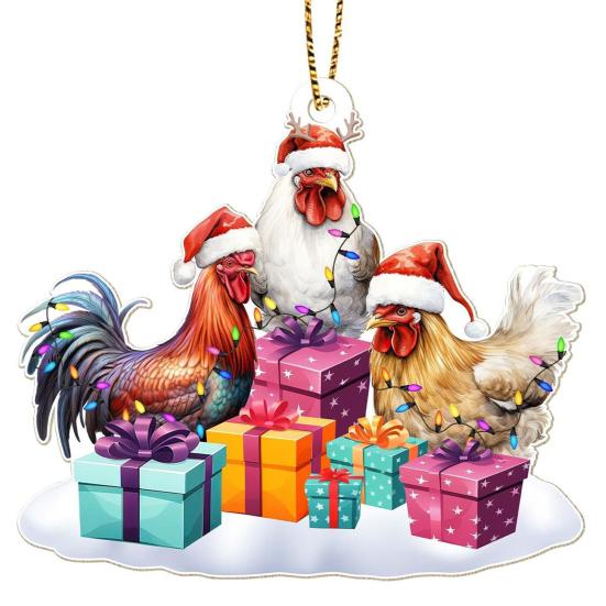 Рождественские украшения Мультяшные животные Санта лось слон подвесное украшение акриловый кулон с шнурком для домашнего декора елки