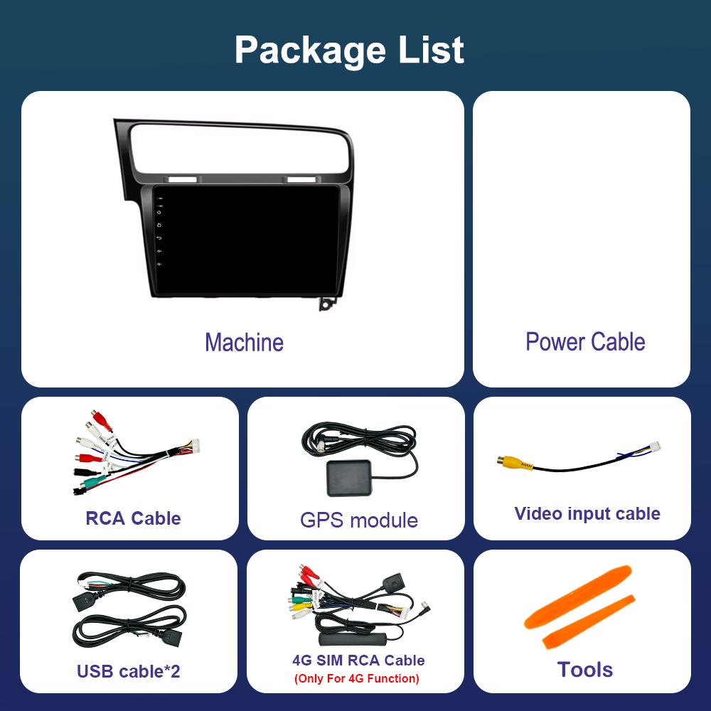 Автомагнитола Мультимедийный плеер Android 14 для Volkswagen VW Golf 7 MK7 GTI 2011 - 2021 4G DSP Стереонавигация GPS Сенсорный экран