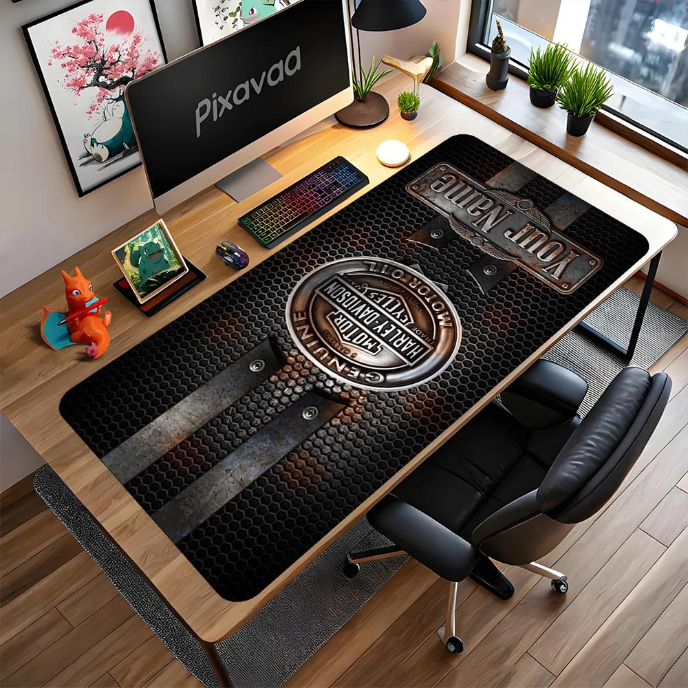 Harley-davidson Customized Name Mouse Pad Gamer Mousepad HD Print Desk Pad Non-Slip Rubber Bottom Office Desk Accessory