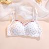 Women's Wireless Student High School Bra with Sweet Heart-Shaped Pads Push Up for Small Bust Comfortable Triangle Cup Underwear