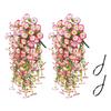 1/2Pcs Hanging Artificial Morning Glory UV Resistant Fake Flower Wedding Party Indoor Outdoor Garden Wall Hanging Faux Flower Decoration