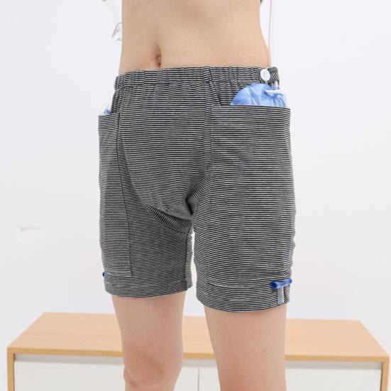 Health Care Shorts Striped Stretchy Men Women Pockets Underwear with Place of Urine