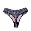 Women's Panty Vintage Floral Print Lace Patchwork Thong Panties 0XL-5XL