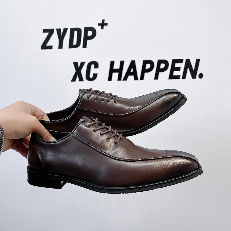 Fashion Hot New Gentleman Men's Leather Shoes Classic Business Style Dress Up Party Office Groom's Wedding Quality Daily Adult Shoes