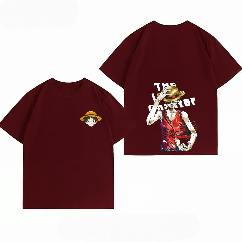 Unisex's Clothing New Cotton Breathable Summer T-Shirt One Piece Luffy Double Sided Print Casual Streetwear Unisex's T-Shirt