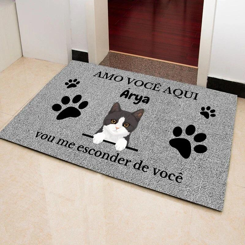 Милый коврик для двери с котенком, коврик для ног, декоративный коврик для гостиной, коврик для спальни, ковер