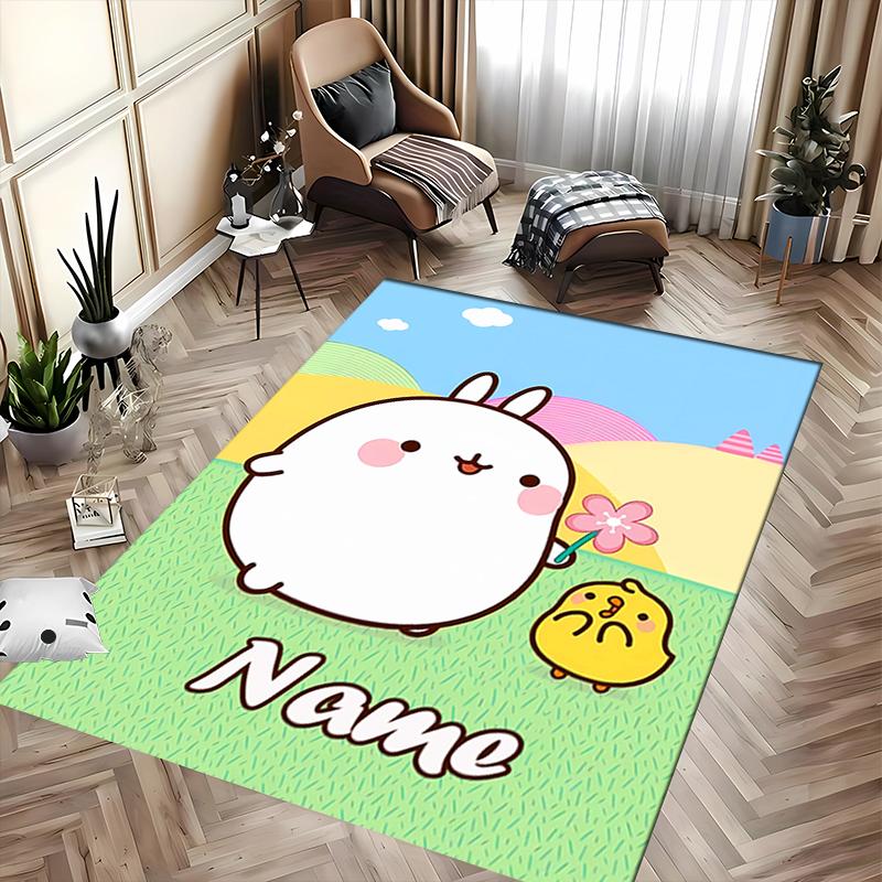 Custom personalization Molang Area Rug - Perfect For Kitchen, Bathroom,Laundry Room Decor Large Size Available,Gift All Seasons