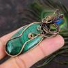 Подарочный кулон ручной работы из медной проволоки из натурального малахита 3,19 J1T84