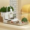 Yousheng Turtle Tank with Basking Platform Small Plastic Clear Aquarium Tank Desktop Micro Terrarium Habitat for Turtles Crayfish Crab Lizardt