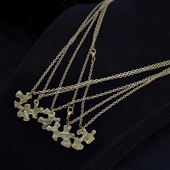 5 шт. Ожерелья дружбы с цепочкой и принтом букв, подарок «Всегда вместе», пазл, ожерелья для лучших друзей, ювелирный аксессуар