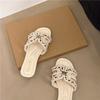 Xiaoxiangfeng Cool Slippers Women's Outer Wear 2025 Summer New Flat-bottomed Niche Pearl Seaside One-word Slippers