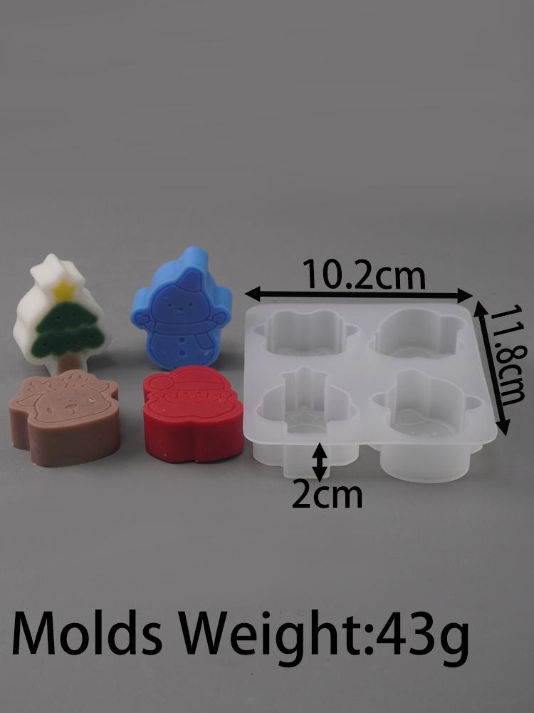 DIY Рождественское украшение Силиконовая форма для свечей 3D Безликий Санта-Клаус Изготовление поделок Мыло Гипс Смола Формы для литья Декор для дома