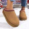 Fashion Women Chelsea Ankle Snow Boots Winter New Brand Fur Short Plush Warm Flats Slippers Platform Shoes Flip Flops Botas Cotton Shoes