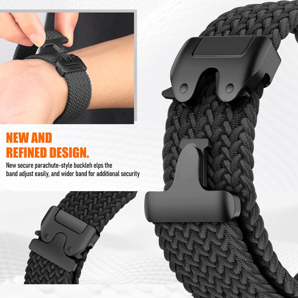 For Fitbit Versa 4 3 Sense 2 band Accessories replacment sport nylon loop Bracelet correa Fitbit Versa4 Parachute Braided Strap