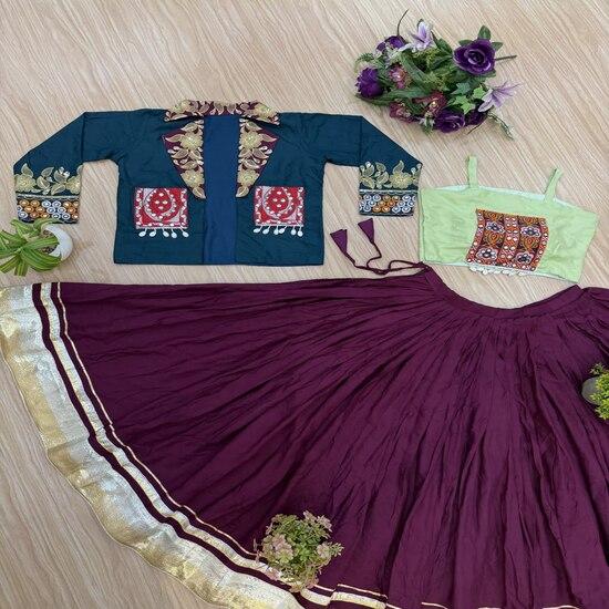 Bohemian Chic Skirt & Embroidered Jacket Set with Crop Top